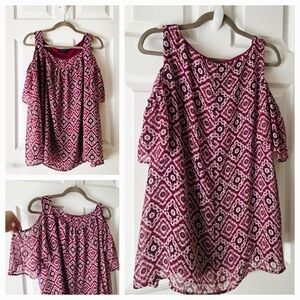 Burgundy Cold Shoulder Blouse